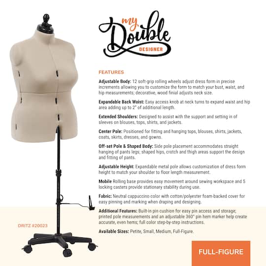 Dritz® My Double Designer Full Figure Dress Form with Adjustable Tri